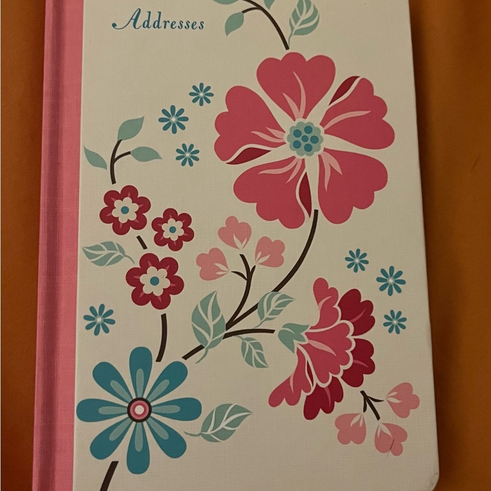 Little floral Address Book with Pink and Blue Design